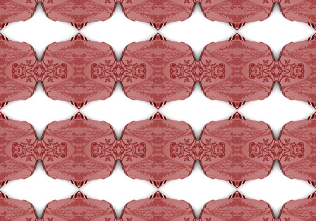 red Ethnic pattern. Abstract kaleidoscope fabric design.の写真素材