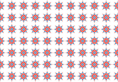 red Ethnic pattern. Abstract kaleidoscope fabric design.の写真素材