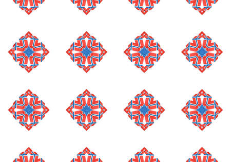 red Ethnic pattern. Abstract kaleidoscope fabric design.の写真素材