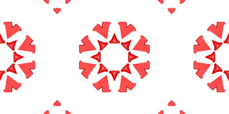 red Ethnic pattern. Abstract kaleidoscope fabric design.の写真素材