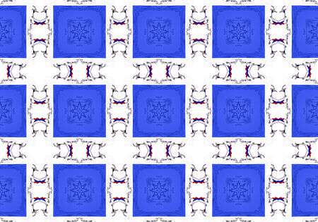 Blue Ethnic pattern. Abstract kaleidoscope fabric design.