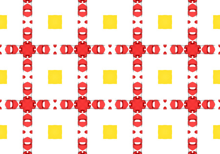 red Ethnic pattern. Abstract kaleidoscope fabric design.