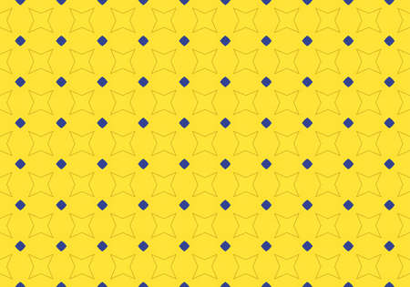 Yellow Ethnic pattern. Abstract kaleidoscope fabric design.の写真素材