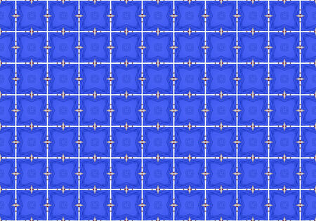 Blue Ethnic pattern. Abstract kaleidoscope fabric design.