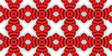 red Ethnic pattern. Abstract kaleidoscope fabric design.の写真素材