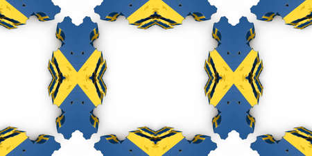 Blue Ethnic pattern. Abstract kaleidoscope fabric design.
