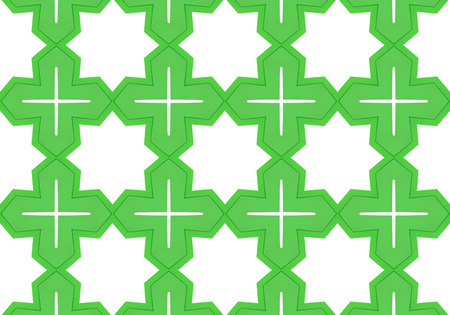 Green Ethnic pattern. Abstract kaleidoscope fabric design.の写真素材