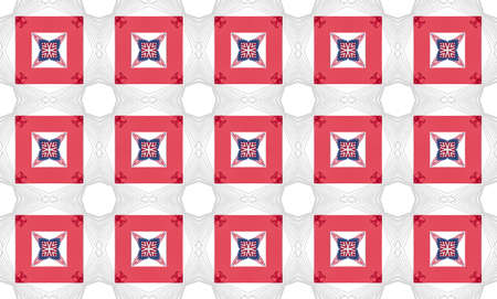 red Ethnic pattern. Abstract kaleidoscope fabric design.の写真素材