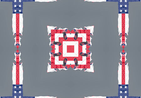 red Ethnic pattern. Abstract kaleidoscope fabric design.