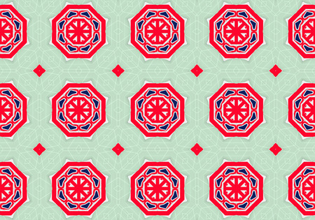 Ethnic pattern. Abstract kaleidoscope fabric design textureの写真素材