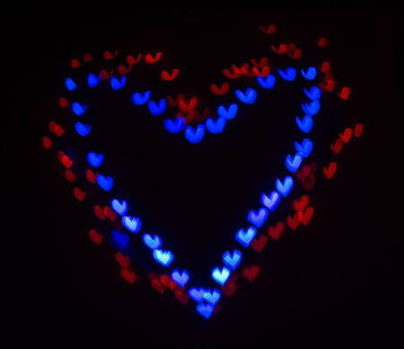 Heart bokeh background, Love Valentine's day backgroundの写真素材