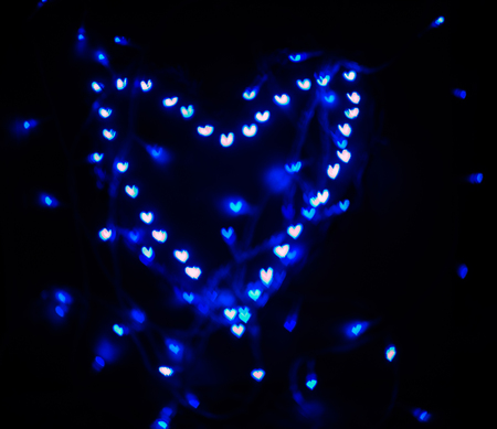 Heart bokeh background, Love Valentine's day backgroundの写真素材