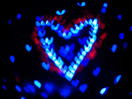 Heart bokeh background, Love Valentine's day backgroundの写真素材