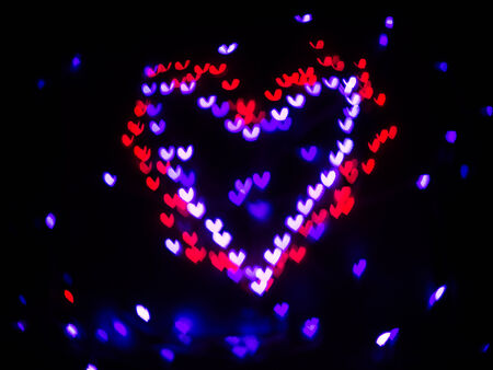 Heart bokeh background, Love Valentine's day backgroundの写真素材