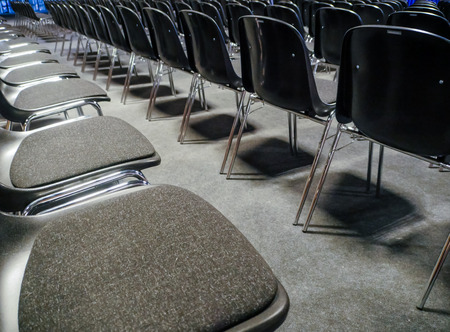 Many empty chairs in conference, seminar roomの写真素材