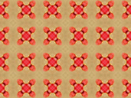 Brown Ethnic pattern. Abstract kaleidoscope fabric design.の写真素材