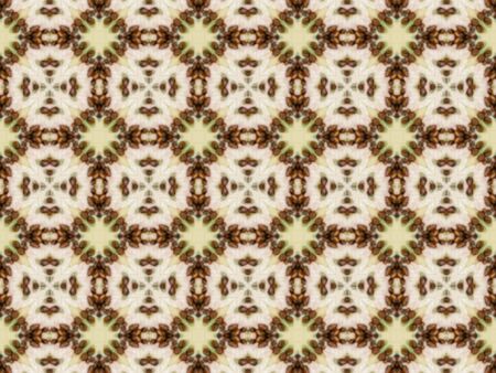Brown Ethnic pattern. Abstract kaleidoscope fabric design.
