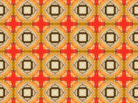 Brown Ethnic pattern. Abstract kaleidoscope fabric design.