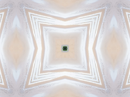White Ethnic pattern. Abstract kaleidoscope fabric design.