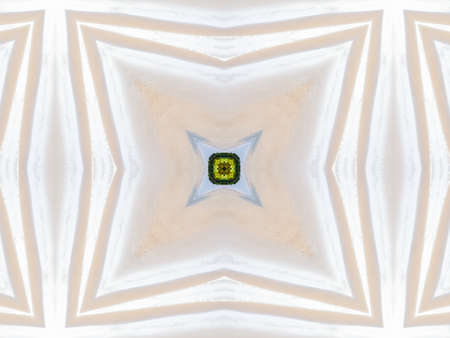 White Ethnic pattern. Abstract kaleidoscope fabric design.