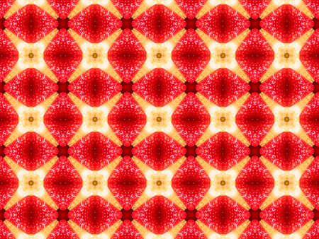 red Ethnic pattern. Abstract kaleidoscope fabric design.