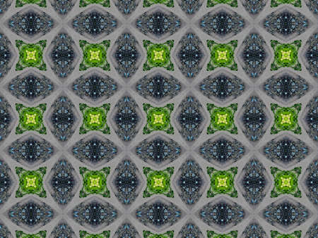 Green Ethnic pattern. Abstract kaleidoscope fabric design.