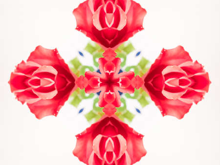 red Ethnic pattern. Abstract kaleidoscope fabric design.の写真素材