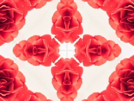 red Ethnic pattern. Abstract kaleidoscope fabric design.の写真素材