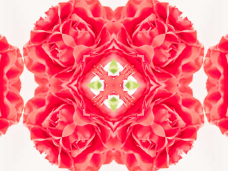 red Ethnic pattern. Abstract kaleidoscope fabric design.の写真素材