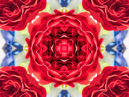 Brown Ethnic pattern. Abstract kaleidoscope fabric design.の写真素材