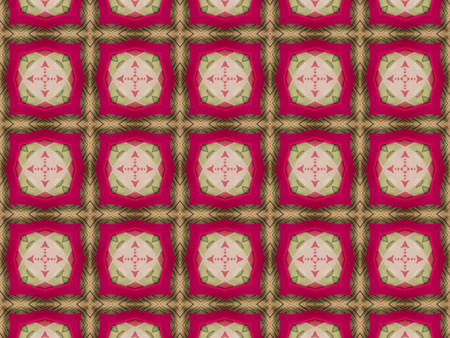Brown Ethnic pattern. Abstract kaleidoscope fabric design.