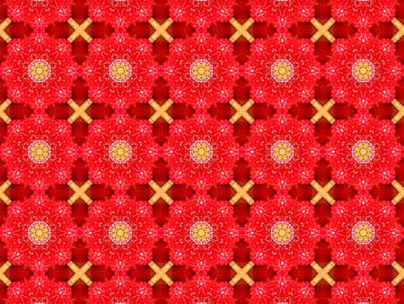 red Ethnic pattern. Abstract kaleidoscope fabric design.の写真素材