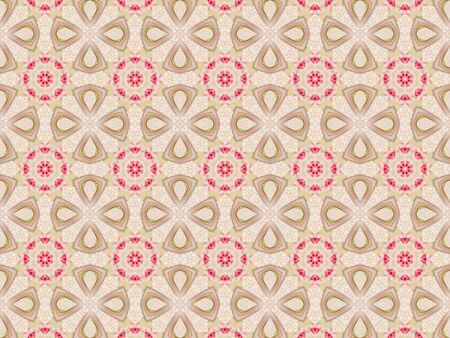 Brown Ethnic pattern. Abstract kaleidoscope fabric design.の写真素材