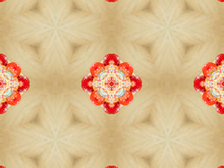 Brown Ethnic pattern. Abstract kaleidoscope fabric design.