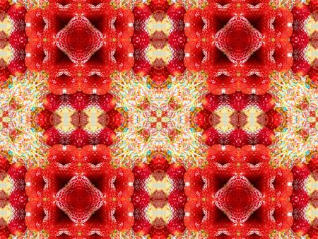 red Ethnic pattern. Abstract kaleidoscope fabric design.の写真素材