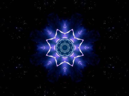 Blue Ethnic pattern. Abstract kaleidoscope fabric design.