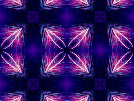 Purple Ethnic pattern. Abstract kaleidoscope fabric design.の写真素材