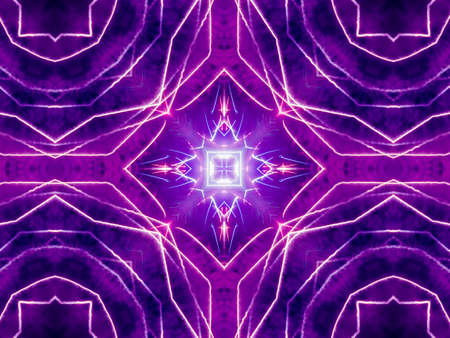 Purple Ethnic pattern. Abstract kaleidoscope fabric design.