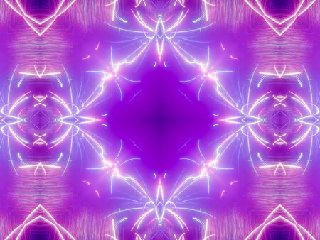 Purple Ethnic pattern. Abstract kaleidoscope fabric design.