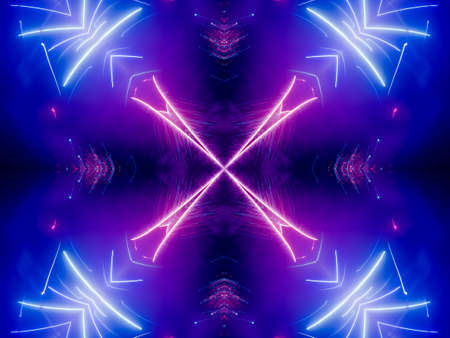 Purple Ethnic pattern. Abstract kaleidoscope fabric design.の写真素材