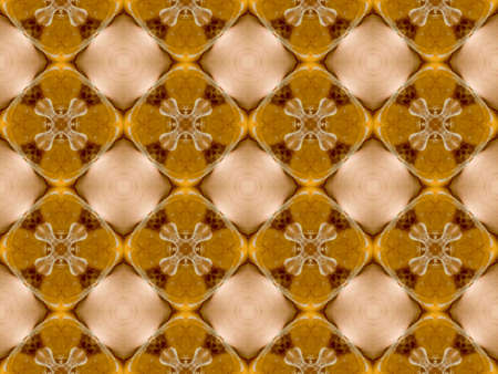 Brown Ethnic pattern. Abstract kaleidoscope fabric design.の写真素材