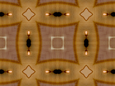 Brown Ethnic pattern. Abstract kaleidoscope fabric design.の写真素材