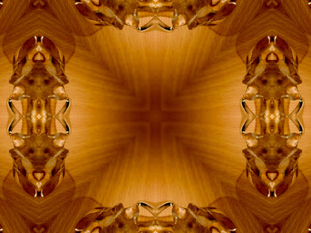 Brown Ethnic pattern. Abstract kaleidoscope fabric design.の写真素材