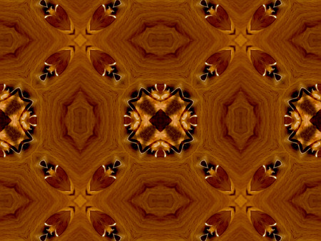 Brown Ethnic pattern. Abstract kaleidoscope fabric design.