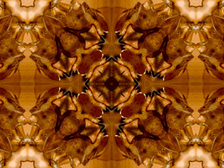 Brown Ethnic pattern. Abstract kaleidoscope fabric design.