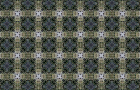 Blue Ethnic pattern. Abstract kaleidoscope fabric design.の写真素材