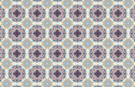 Blue Ethnic pattern. Abstract kaleidoscope fabric design.