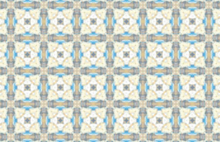 Blue Ethnic pattern. Abstract kaleidoscope fabric design.の写真素材
