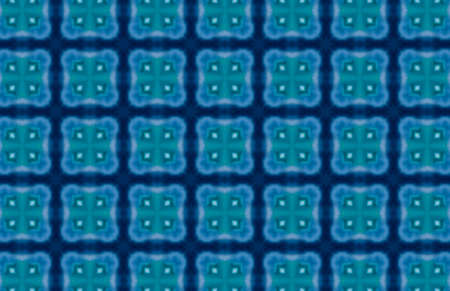 Blue Ethnic pattern. Abstract kaleidoscope fabric design.