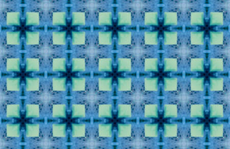Blue Ethnic pattern. Abstract kaleidoscope fabric design.